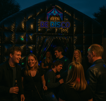 Opblaasbare discotent verlicht met roze en paarse lasers
